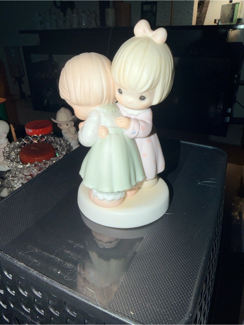 Precious Moments Figurine in Pastel Pink and Mint Green
